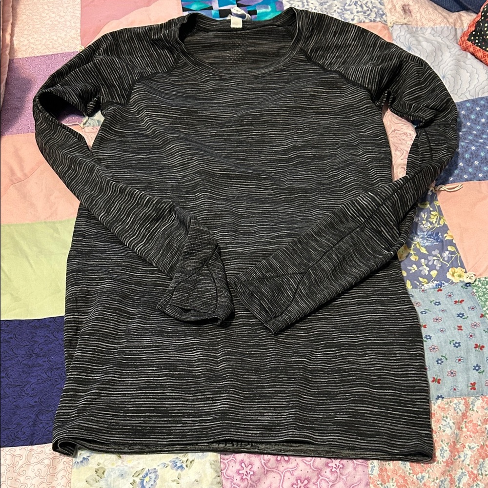 Black and Gray Striped Long Sleeve swiftly
